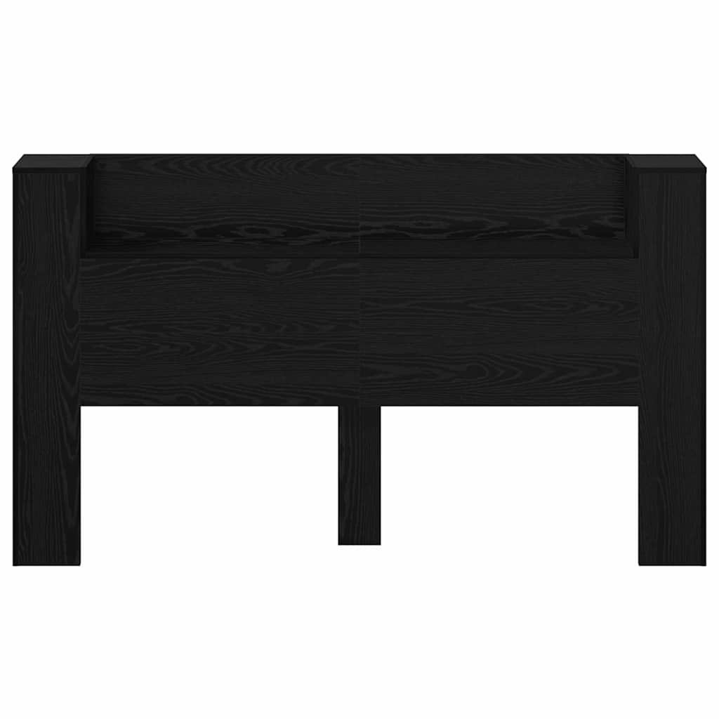 Stauraum Kopfteil mit LED Schwarze Eiche Holzwerkstoff