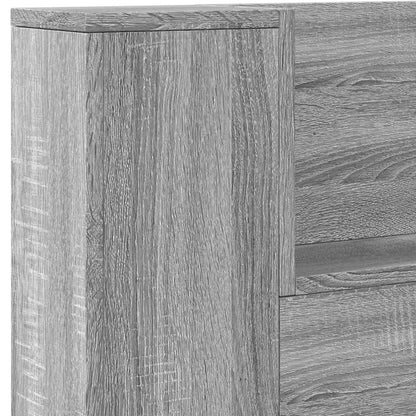 Stauraum Kopfteil mit LED Sonoma-Grau Holzwerkstoff