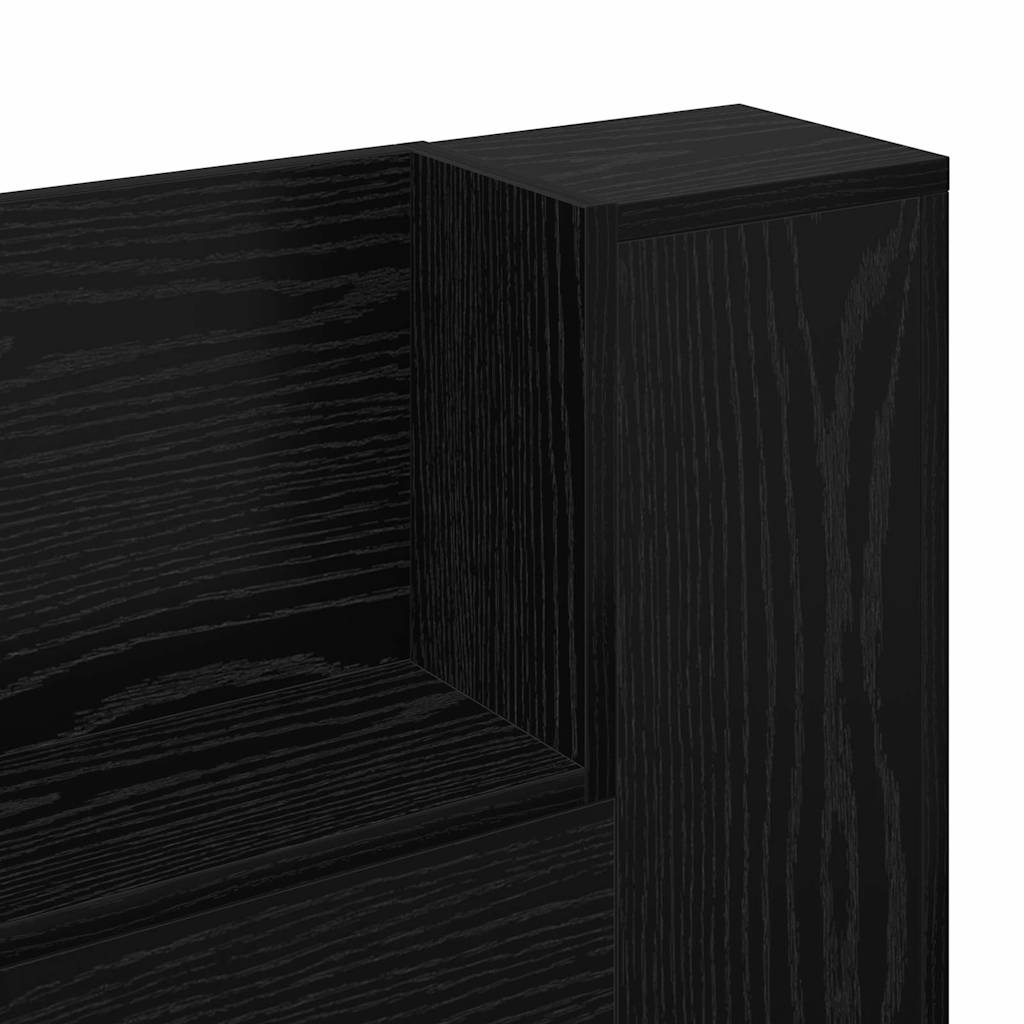 Stauraum Kopfteil mit LED Schwarze Eiche Holzwerkstoff