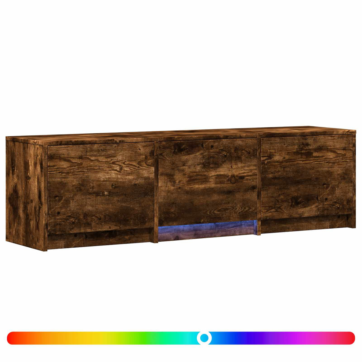 TV Cabinet with LED 140 x 34 x 40 cm Räuchereiche Holzwerkstoff