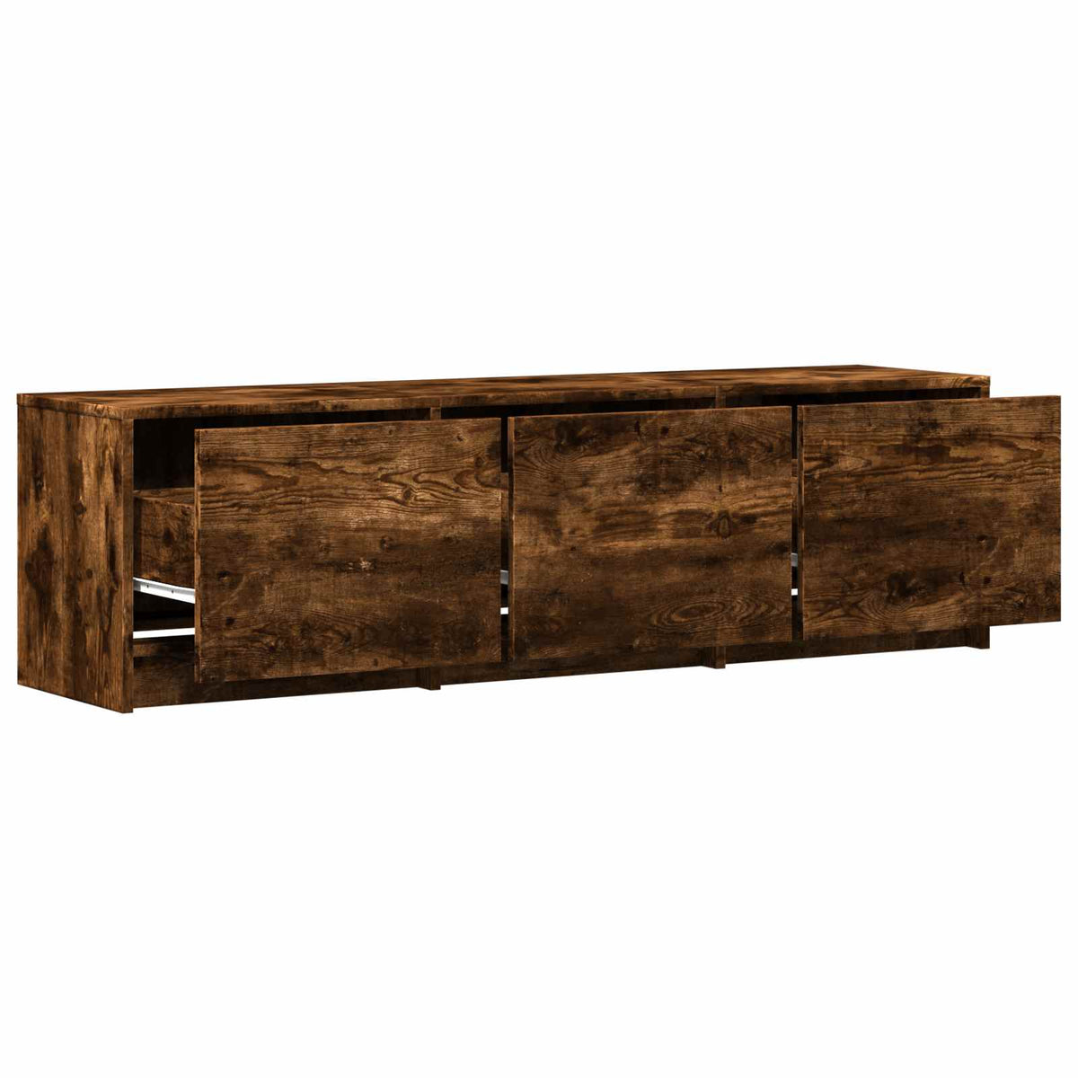 TV Cabinet with LED 140 x 34 x 40 cm Räuchereiche Holzwerkstoff