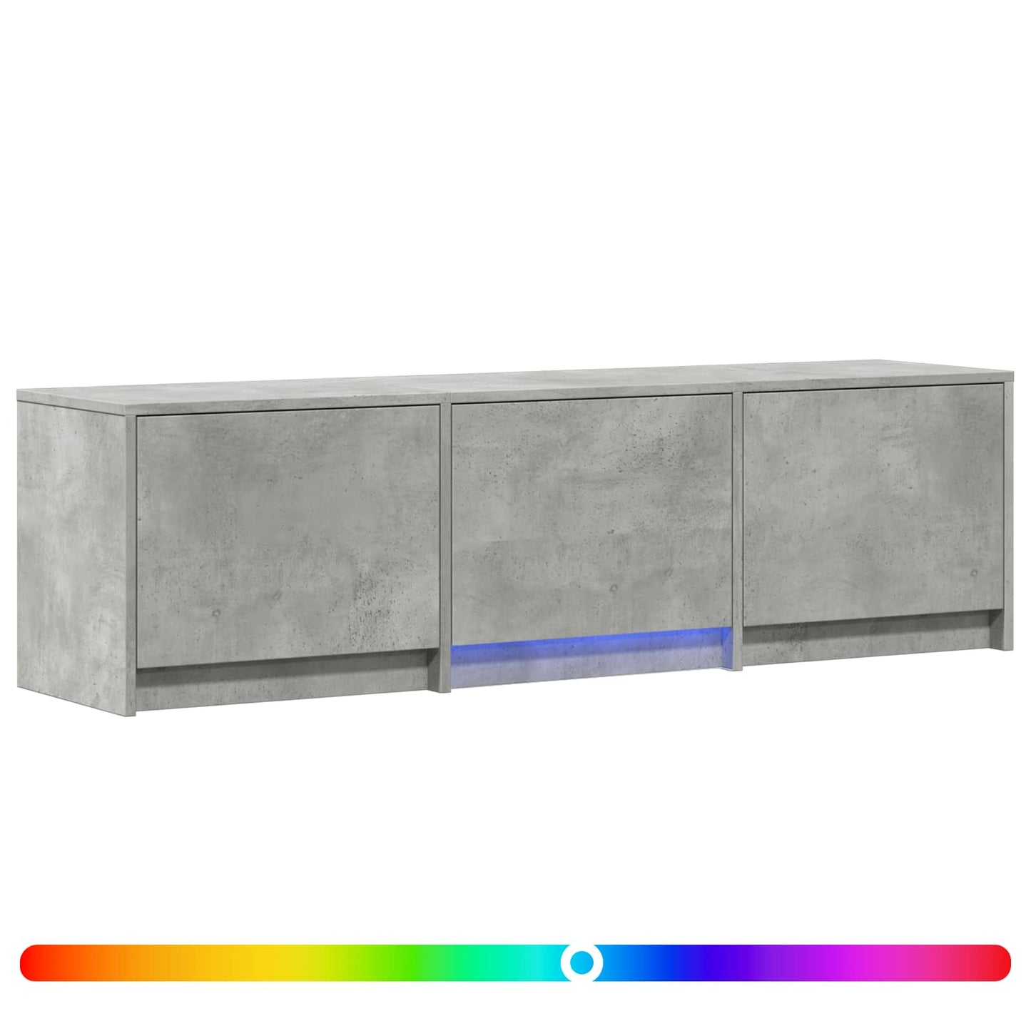 TV Cabinet with LED 140x34x40 cm Betongrau Holzwerkstoff