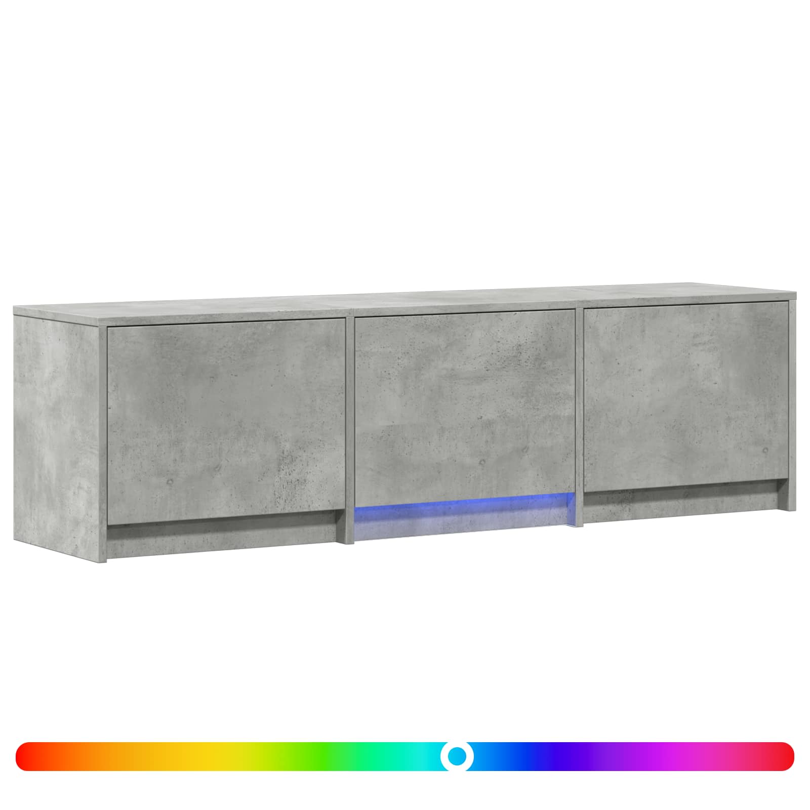 TV Cabinet with LED 140x34x40 cm Betongrau Holzwerkstoff