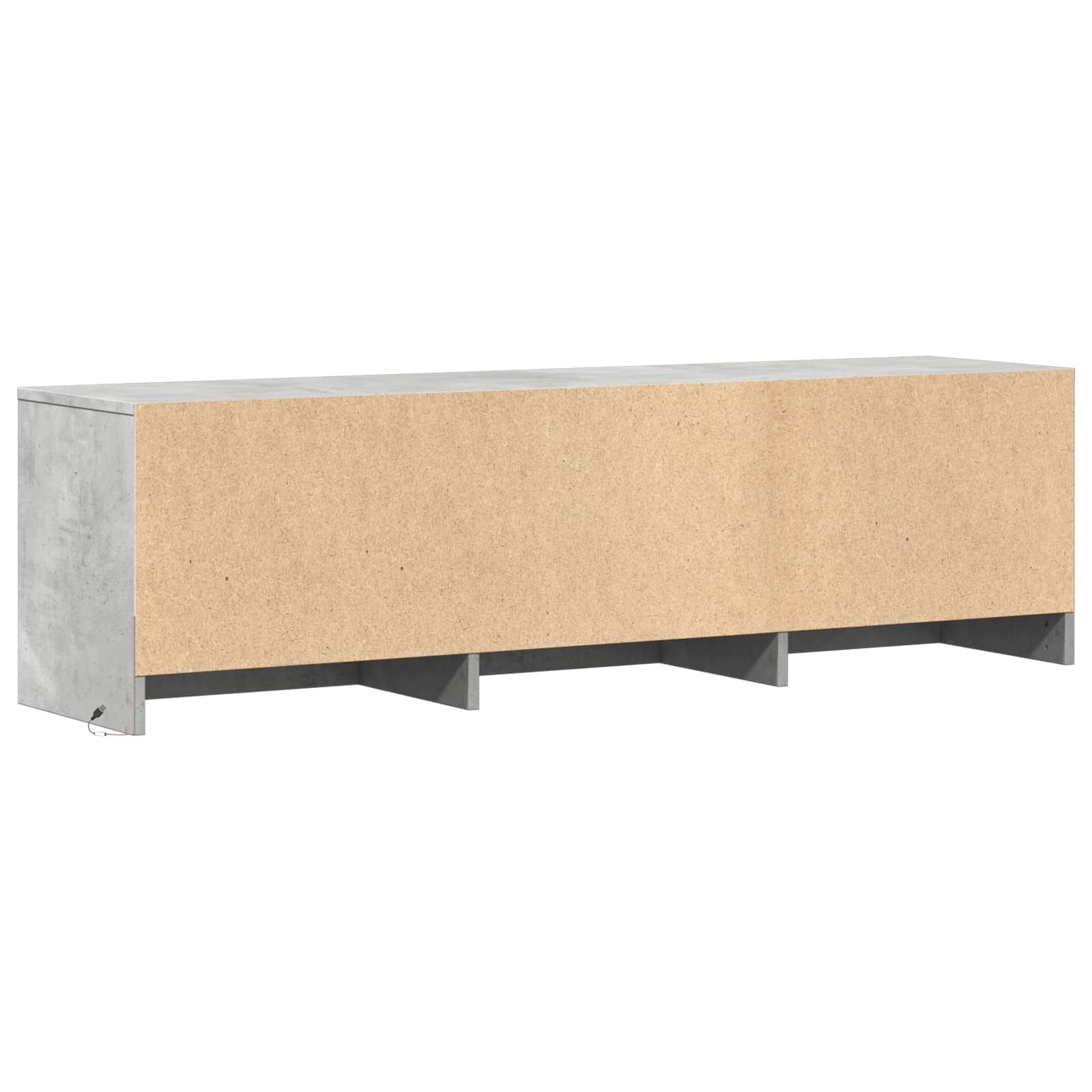 TV Cabinet with LED 140x34x40 cm Betongrau Holzwerkstoff