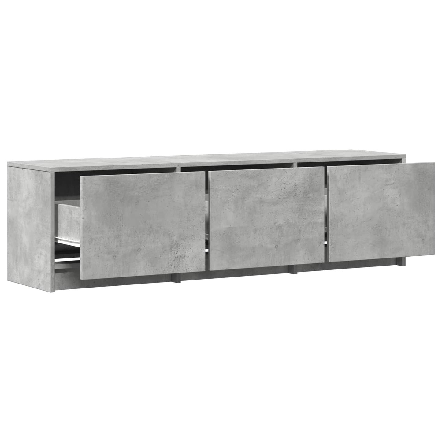 TV Cabinet with LED 140x34x40 cm Betongrau Holzwerkstoff