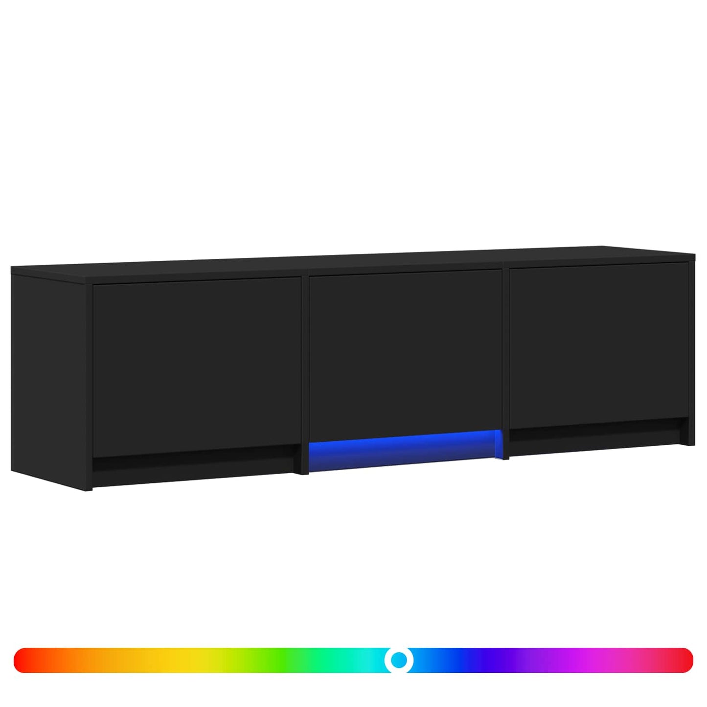 TV Cabinet with LED 140 x 34 x 40 cm Schwarz Holzwerkstoff