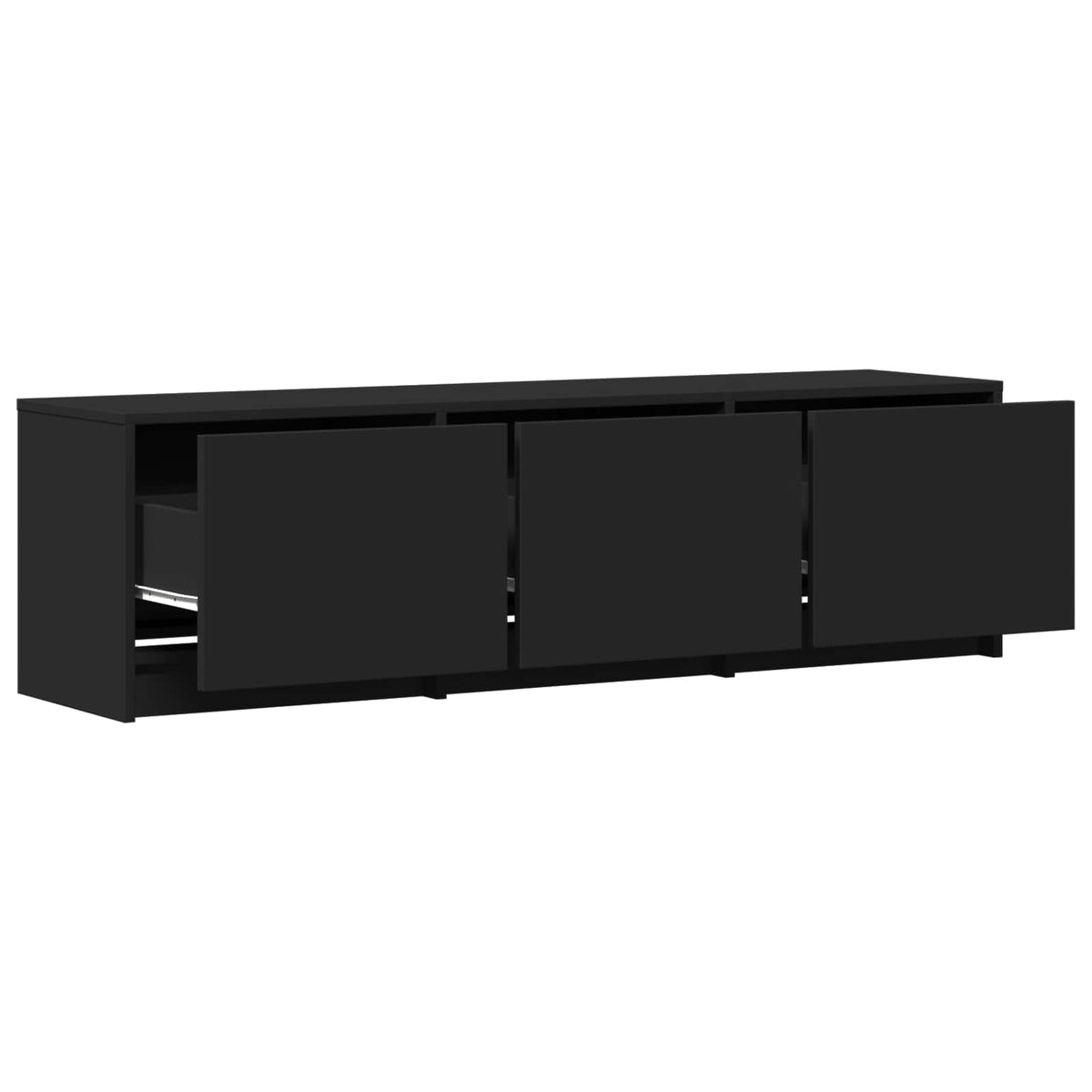 TV Cabinet with LED 140 x 34 x 40 cm Schwarz Holzwerkstoff