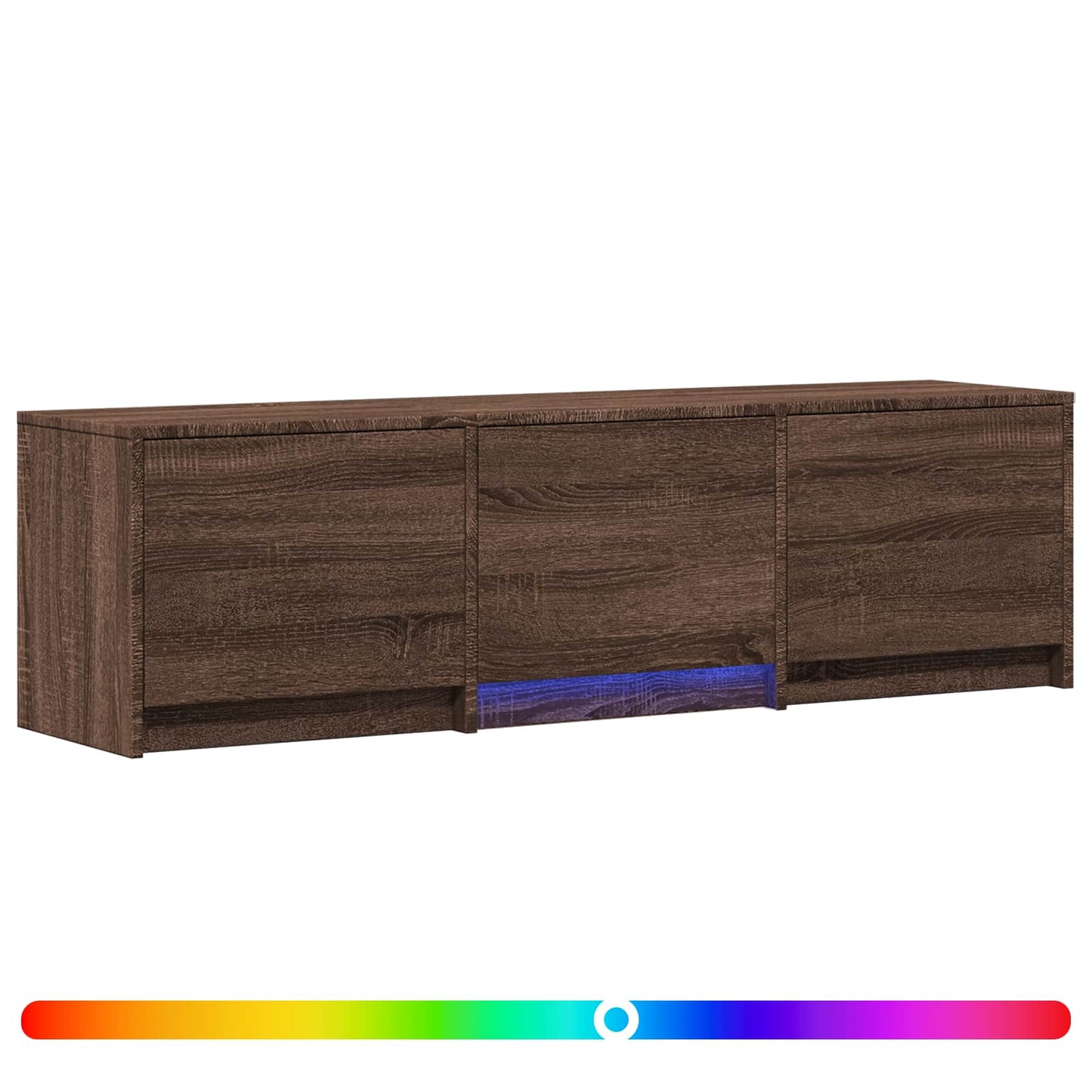 TV Cabinet with LED 140 x 34 x 40 cm Braun Eichen-Optik
