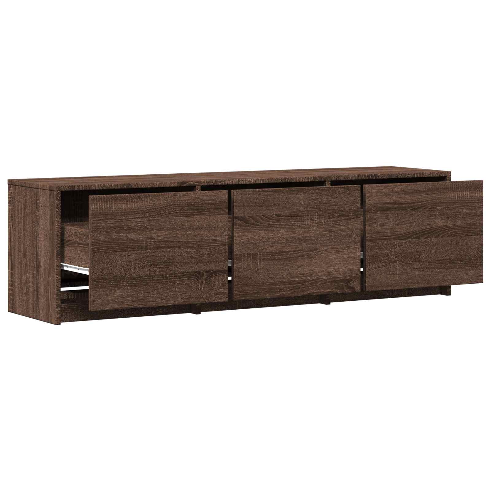 TV Cabinet with LED 140 x 34 x 40 cm Braun Eichen-Optik