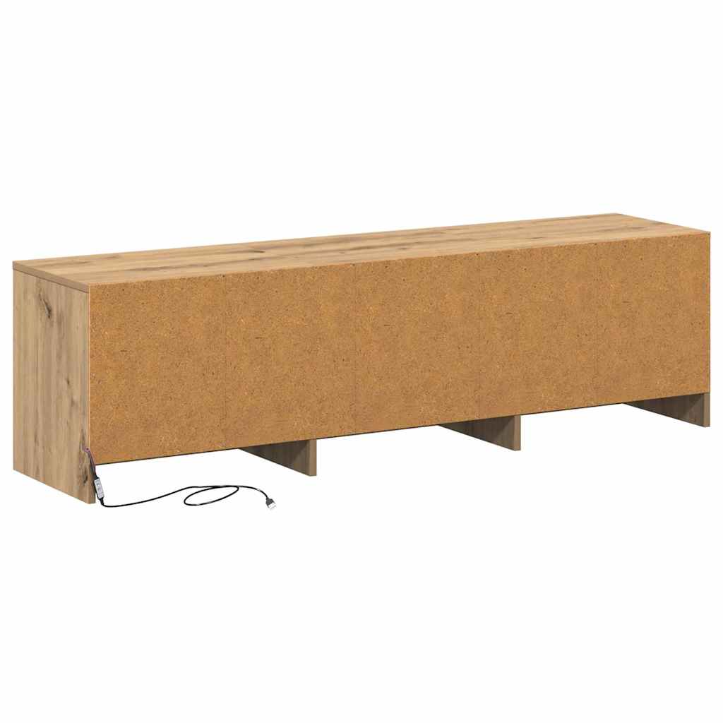TV Cabinet with LED 140 x 34 x 40 cm Kunsthandwerk Eiche