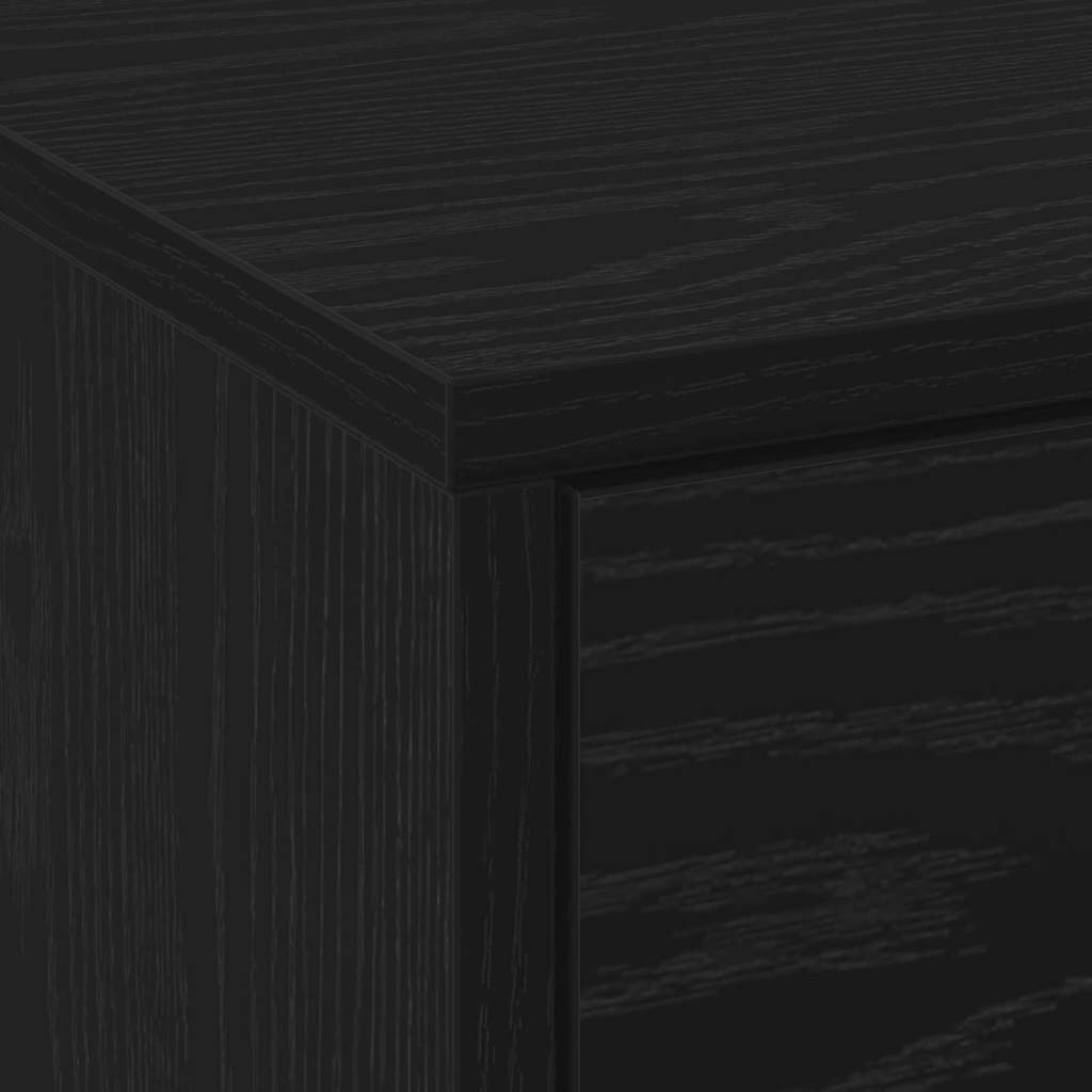 TV Cabinet with LED Schwarze Eiche 140 x 34 x 40 cm