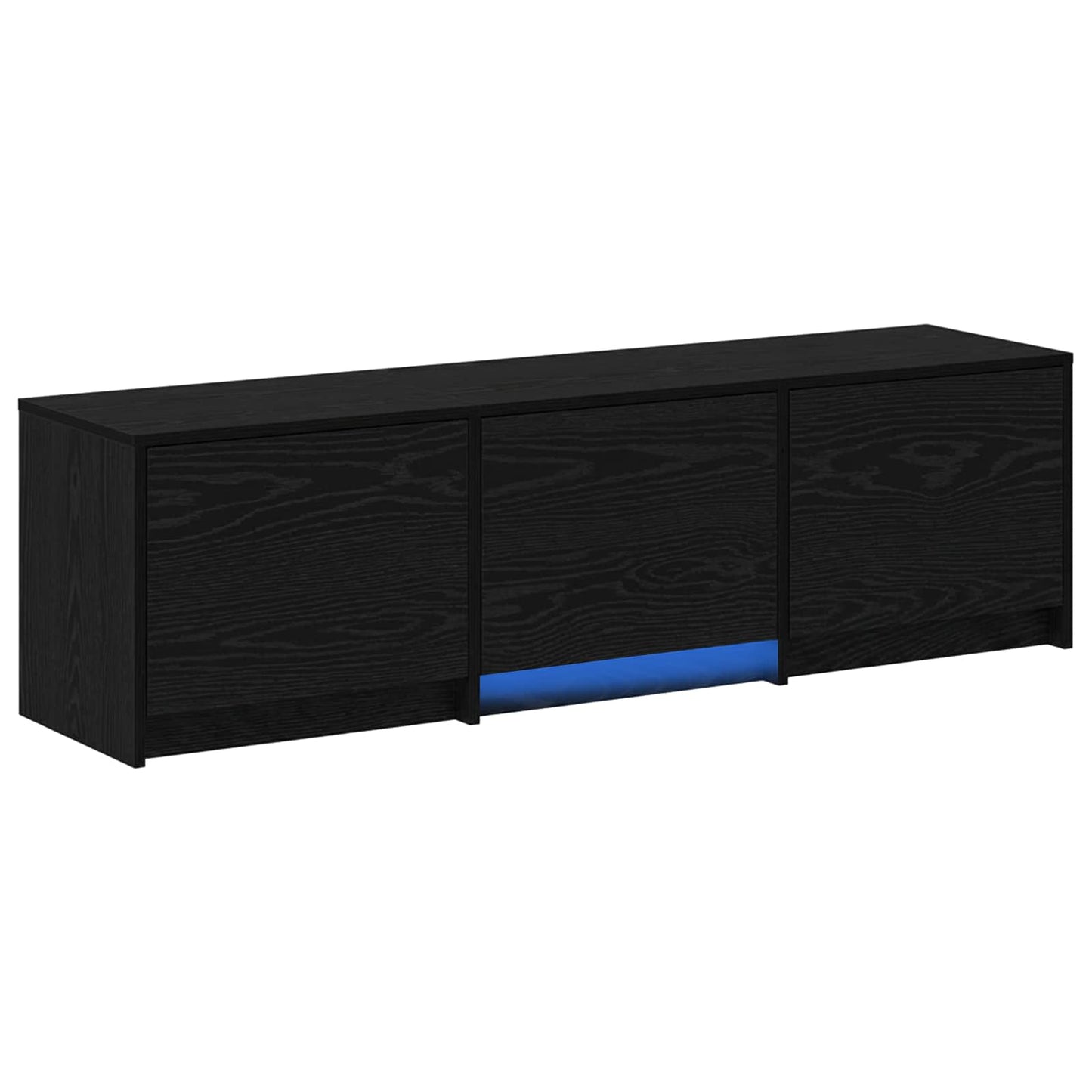 TV Cabinet with LED Schwarze Eiche 140 x 34 x 40 cm