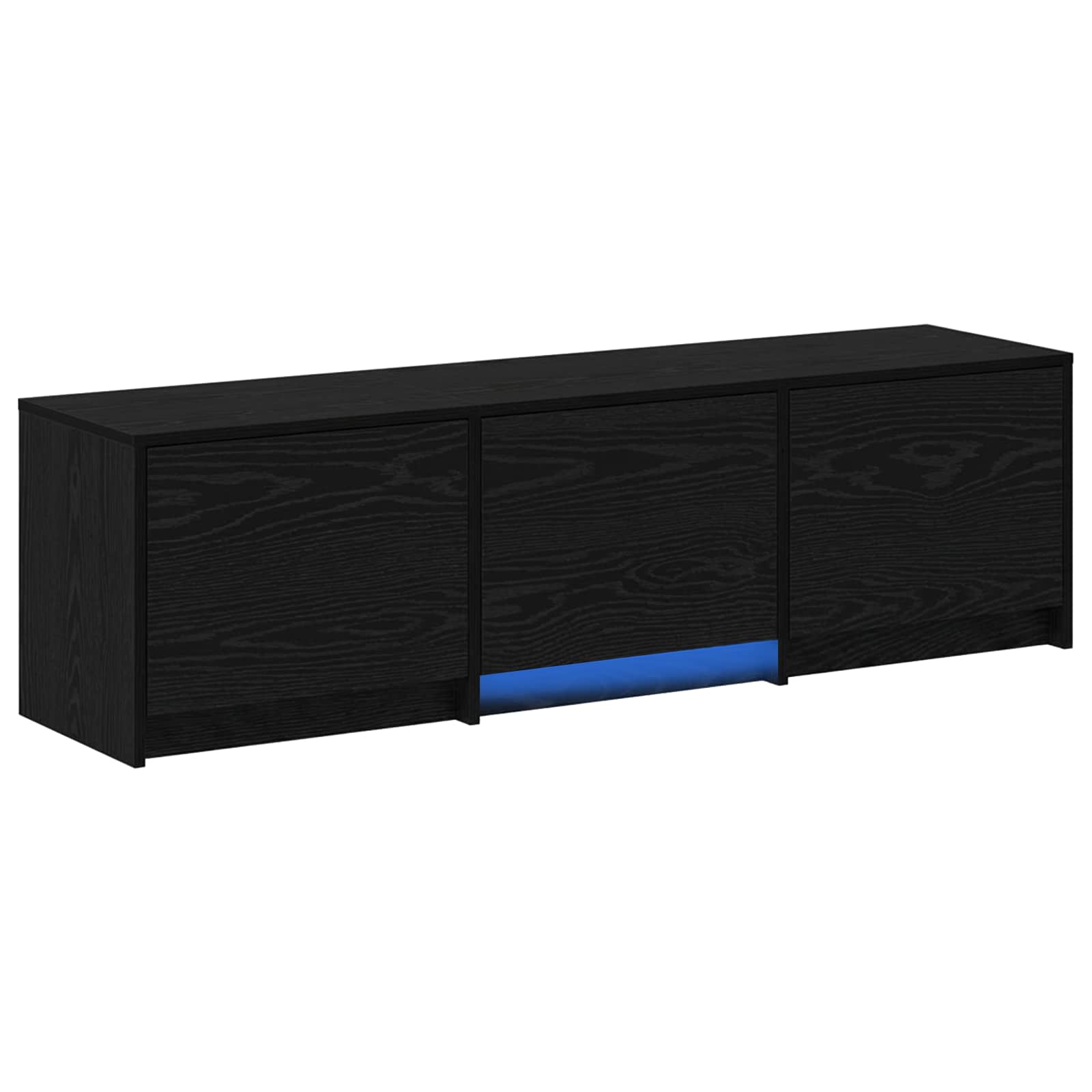 TV Cabinet with LED Schwarze Eiche 140 x 34 x 40 cm