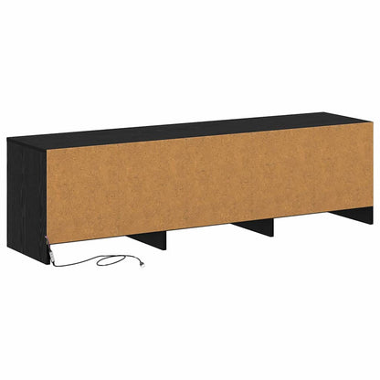 TV Cabinet with LED 140 x 34 x 40 cm Schwarz Eichen-Optik