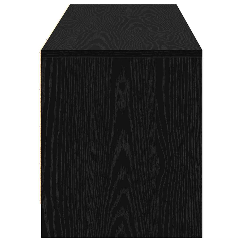 TV Cabinet with LED Schwarze Eiche 140 x 34 x 40 cm