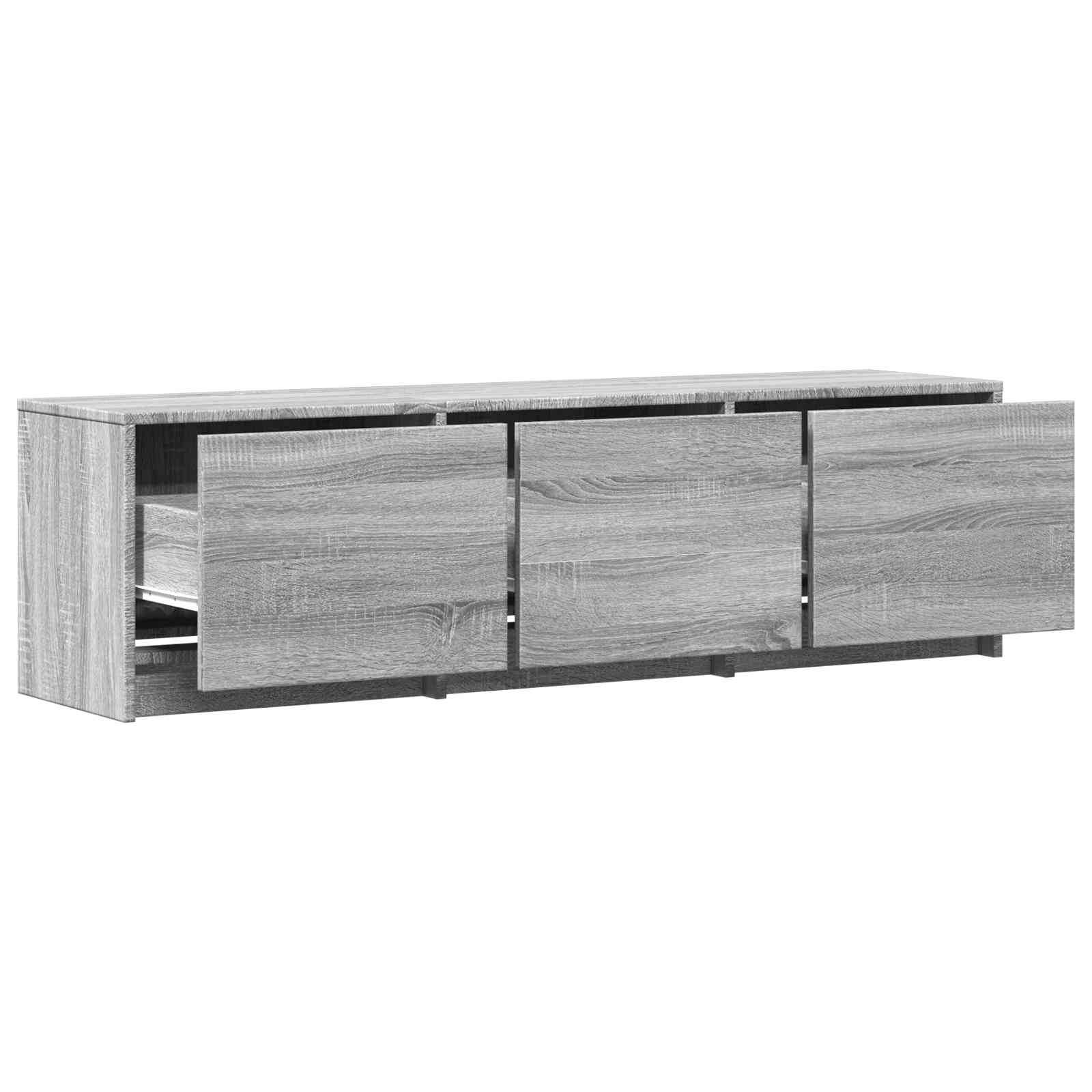 TV Cabinet with LED 140x34x40 cm Graues Sonoma Holzwerkstoff