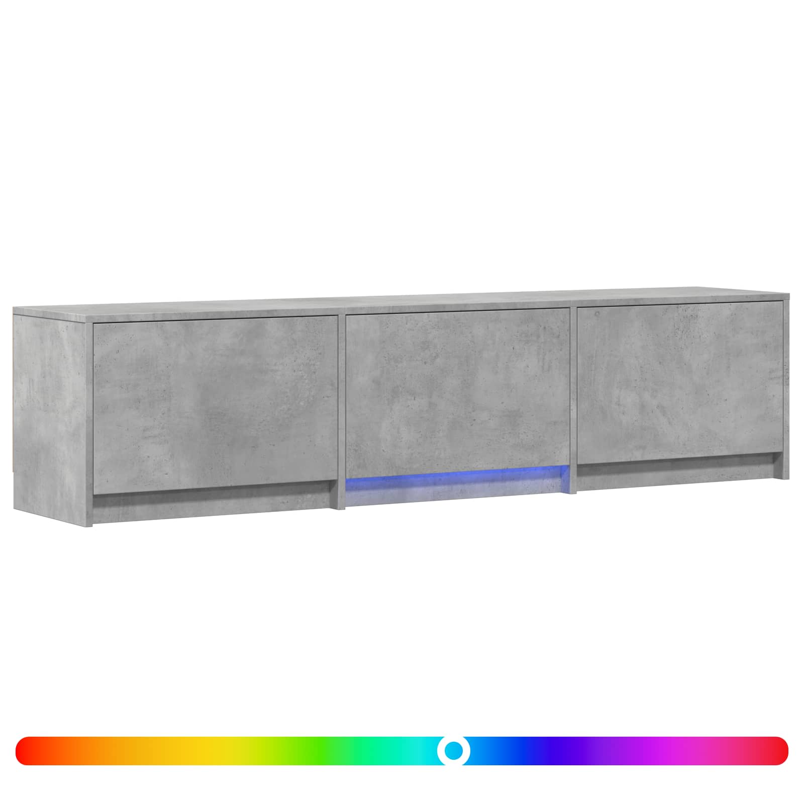 TV Cabinet with LED 165x34x40 cm Betongrau Holzwerkstoff