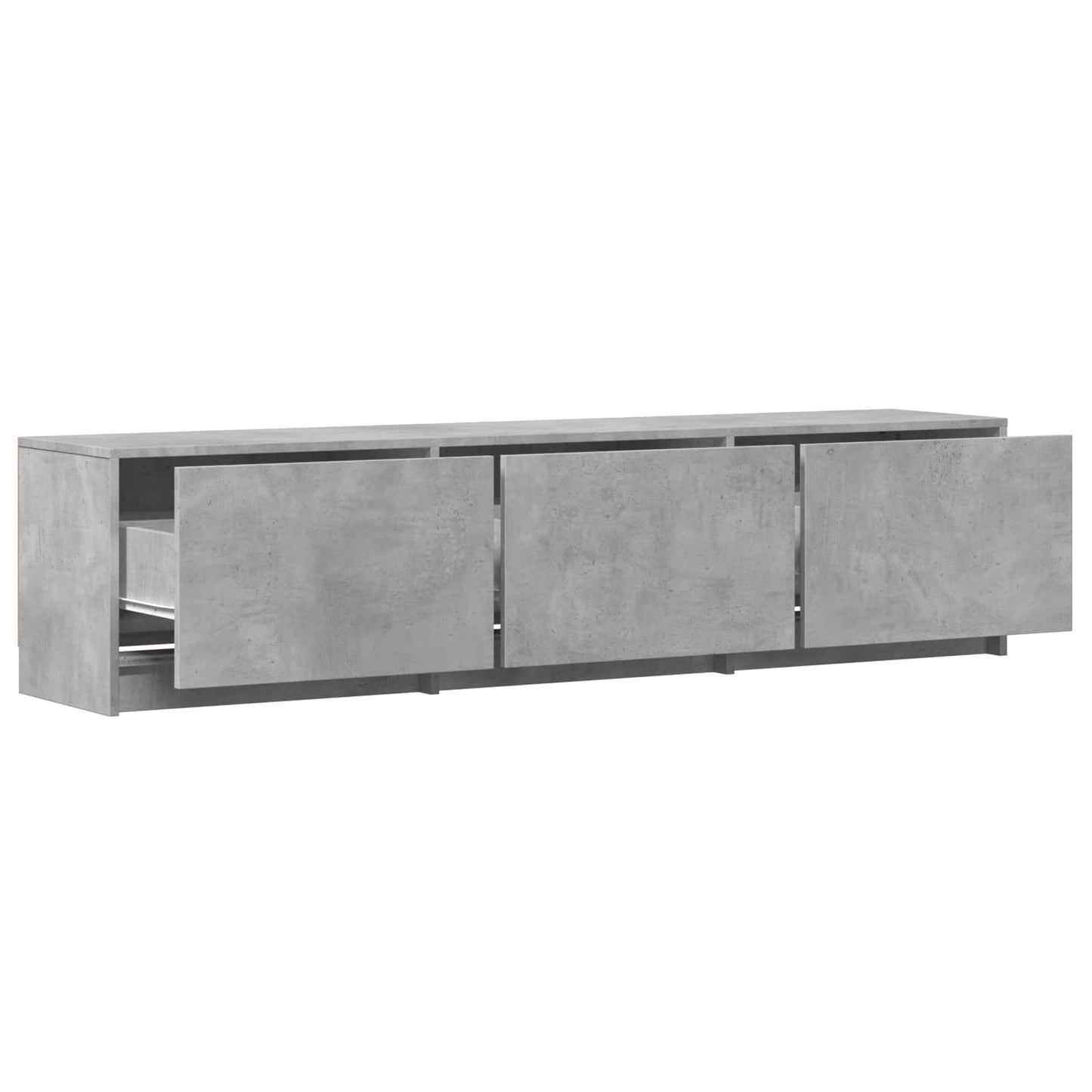 TV Cabinet with LED 165x34x40 cm Betongrau Holzwerkstoff