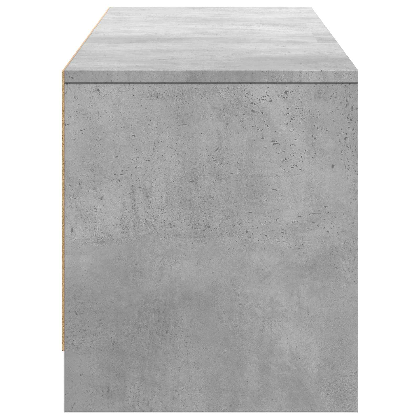 TV Cabinet with LED 165x34x40 cm Betongrau Holzwerkstoff