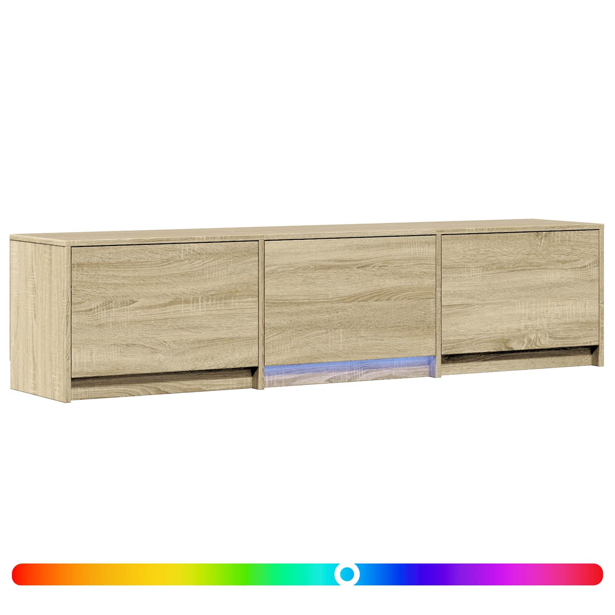 TV Cabinet with LED 165 x 34 x 40 cm Sonoma-Eiche Holzwerkstoff