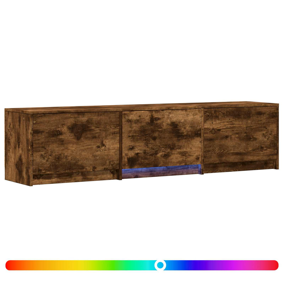 TV Cabinet with LED 165 x 34 x 40 cm Räuchereiche Holzwerkstoff