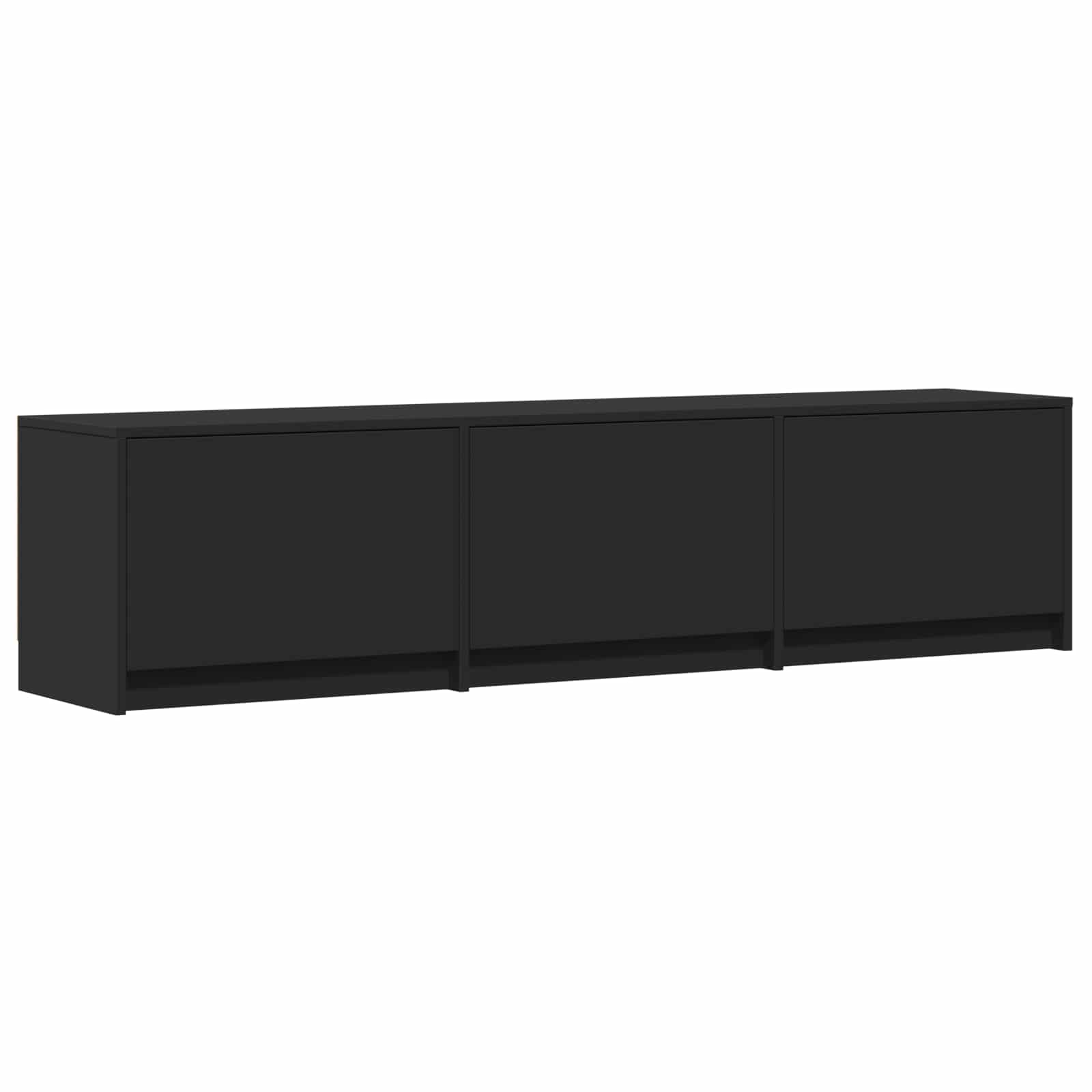 TV Cabinet with LED 165 x 34 x 40 cm Schwarz Holzwerkstoff