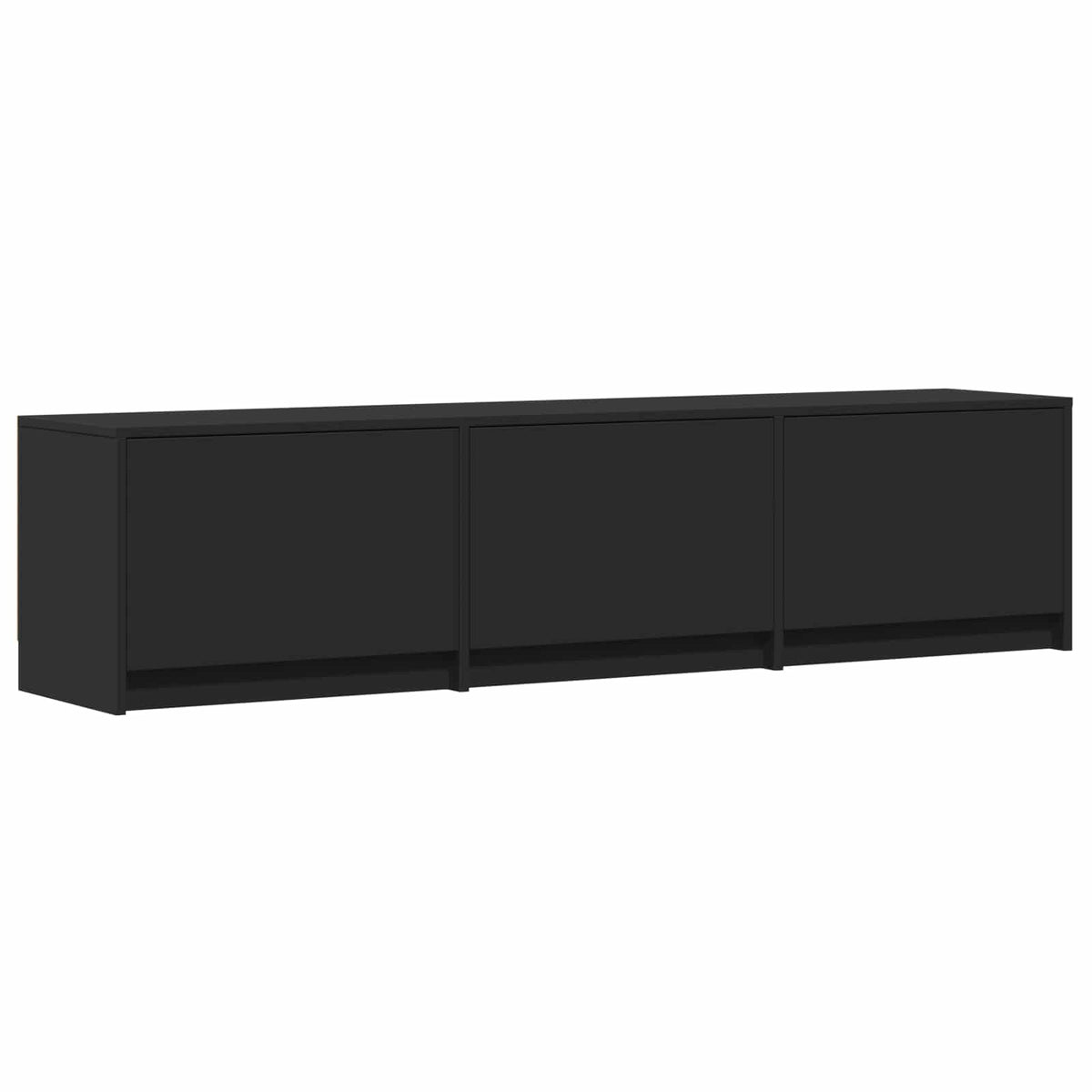 TV Cabinet with LED 165 x 34 x 40 cm Schwarz Holzwerkstoff