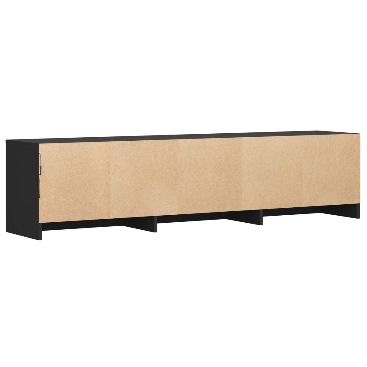 TV Cabinet with LED 165 x 34 x 40 cm Schwarz Holzwerkstoff