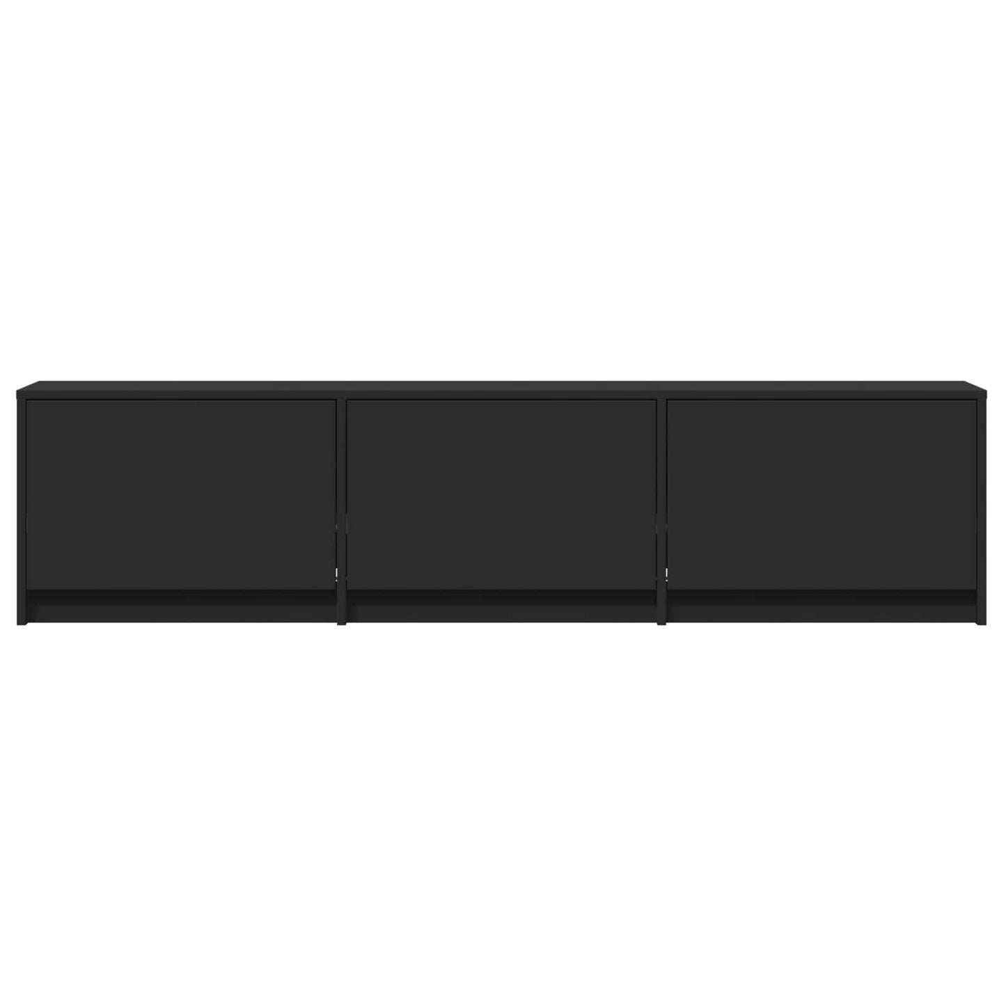 TV Cabinet with LED 165 x 34 x 40 cm Schwarz Holzwerkstoff