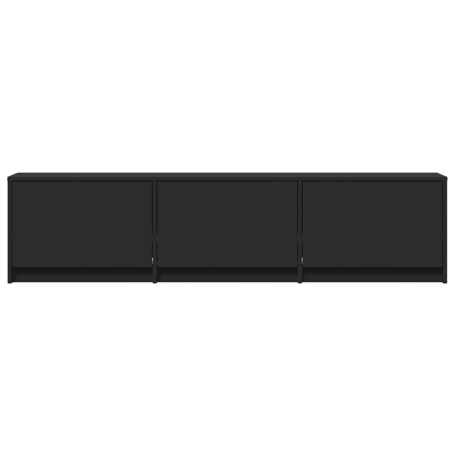 TV Cabinet with LED 165 x 34 x 40 cm Schwarz Holzwerkstoff