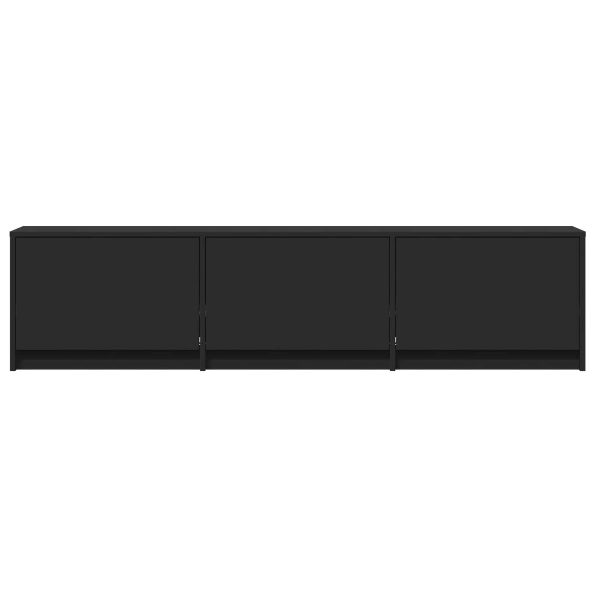 TV Cabinet with LED 165 x 34 x 40 cm Schwarz Holzwerkstoff