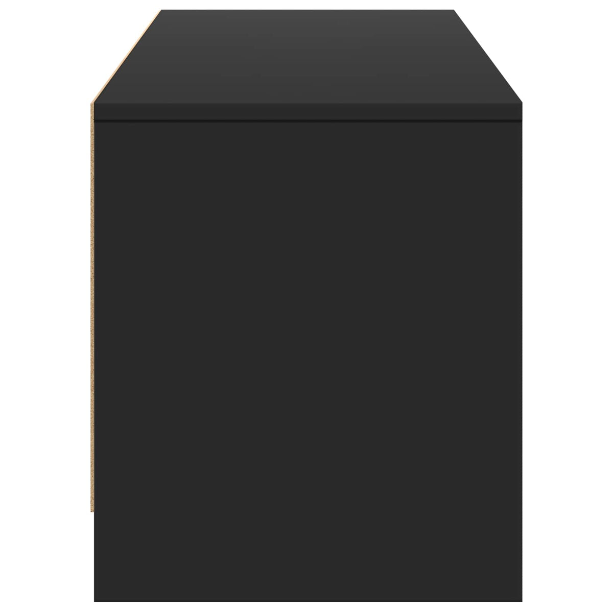 TV Cabinet with LED 165 x 34 x 40 cm Schwarz Holzwerkstoff