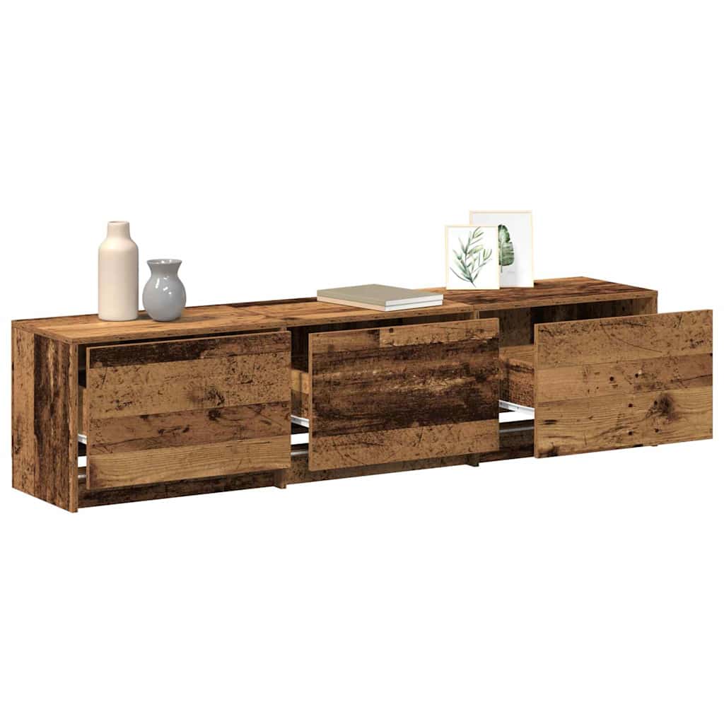 TV Cabinet with LED Altholz 165 x 34 x 40 cm Holzwerkstoff
