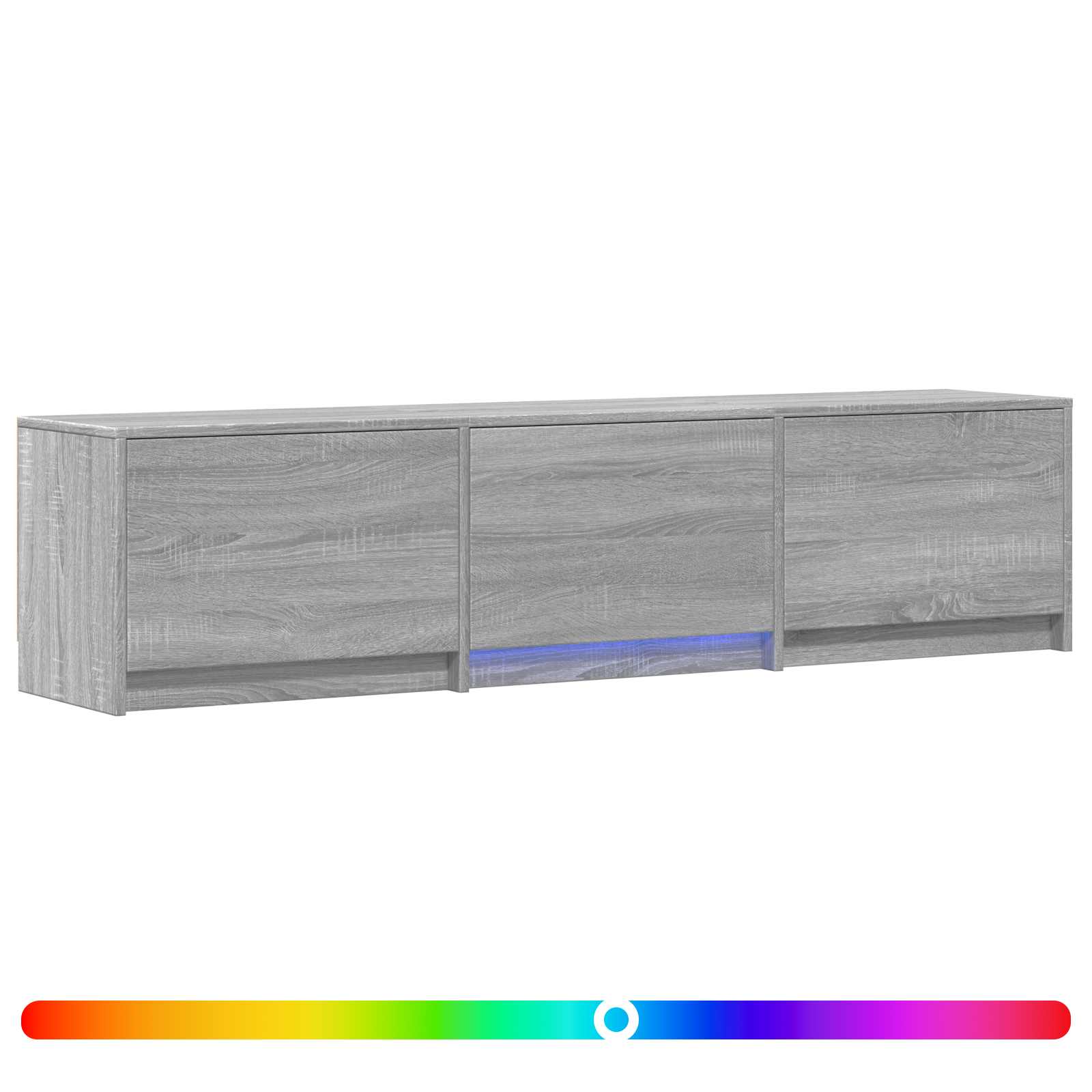 TV Cabinet with LED 165x34x40 cm Graues Sonoma Holzwerkstoff