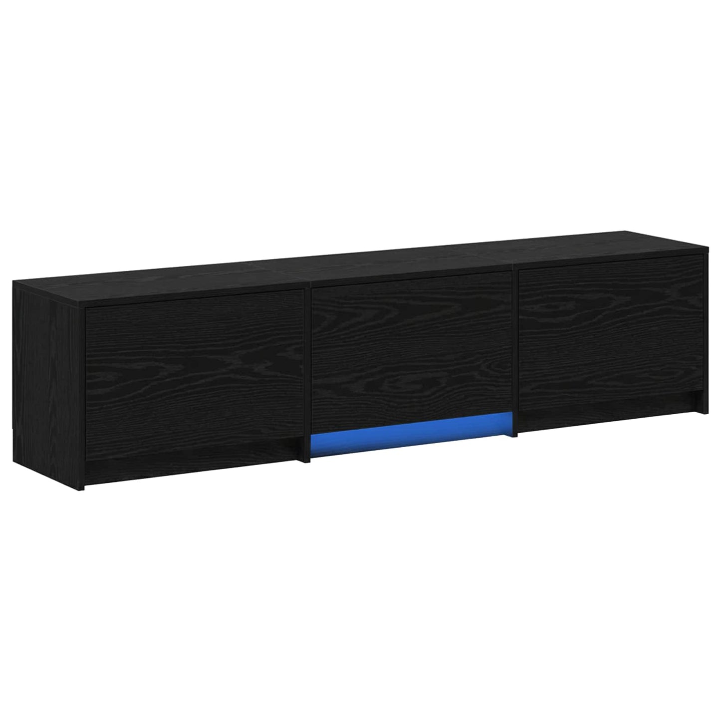 TV Cabinet with LED Schwarze Eiche 165 x 34 x 40 cm