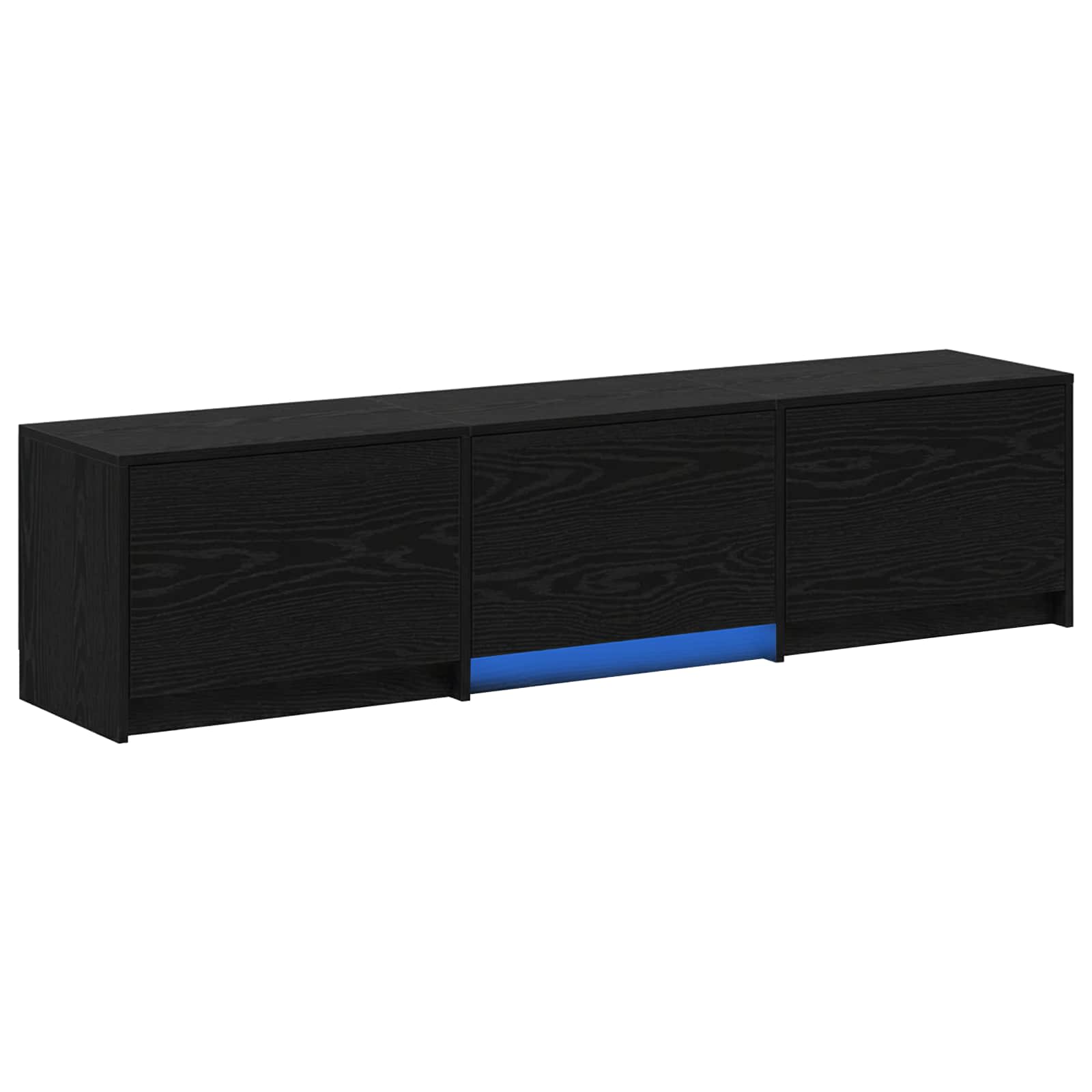 TV Cabinet with LED Schwarze Eiche 165 x 34 x 40 cm