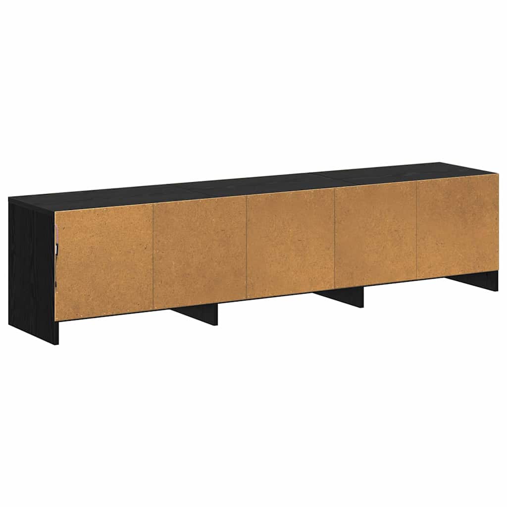 TV Cabinet with LED Schwarze Eiche 165 x 34 x 40 cm