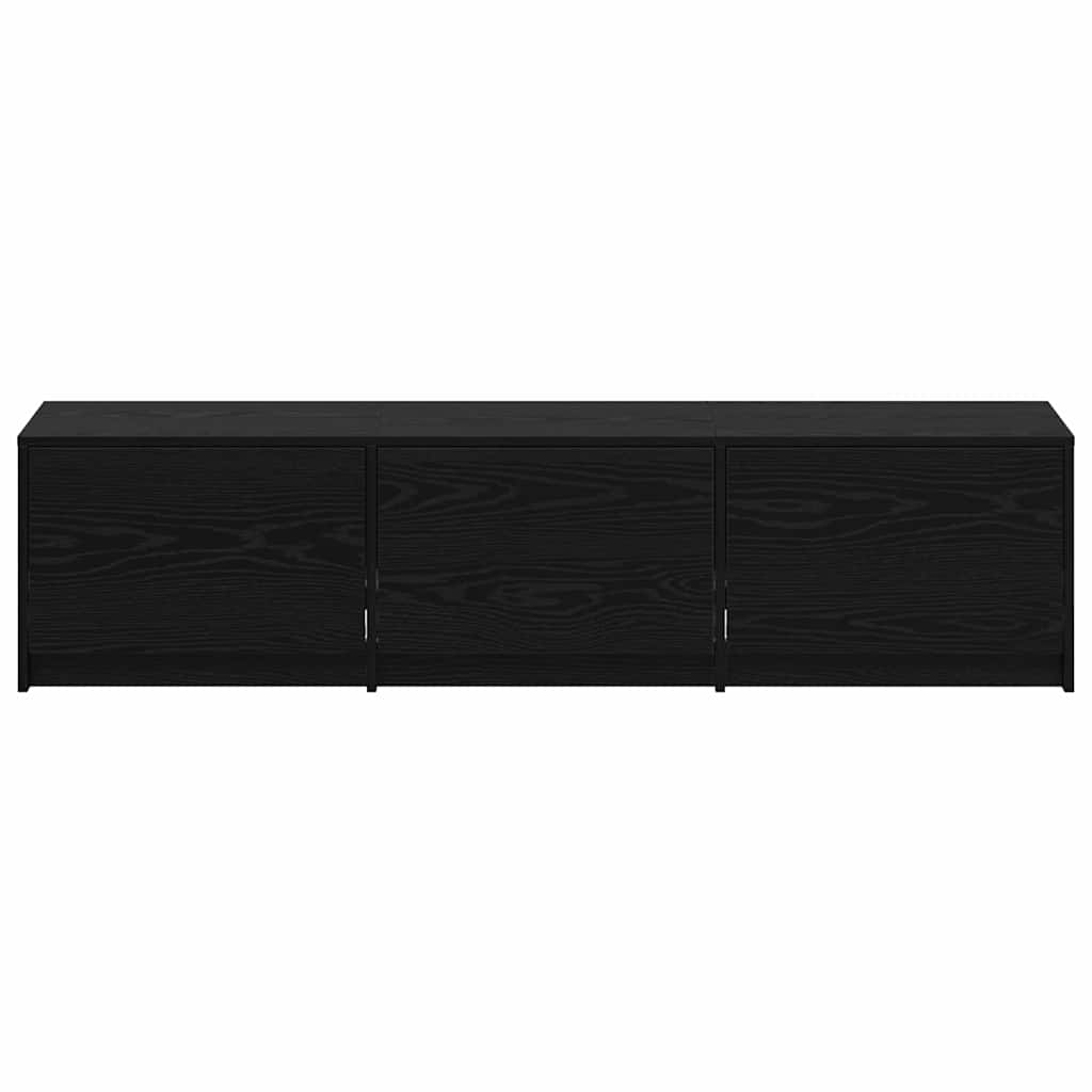 TV Cabinet with LED Schwarze Eiche 165 x 34 x 40 cm