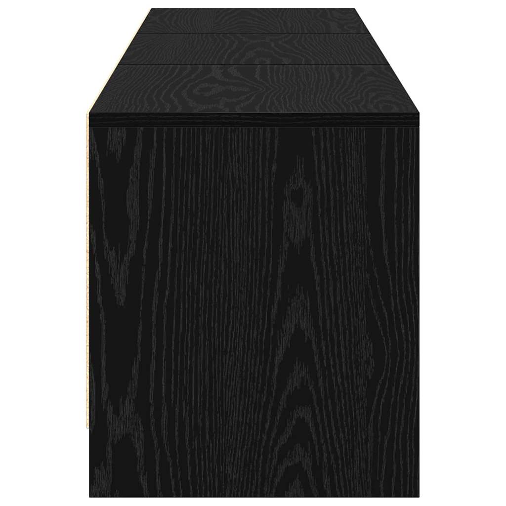 TV Cabinet with LED Schwarze Eiche 165 x 34 x 40 cm