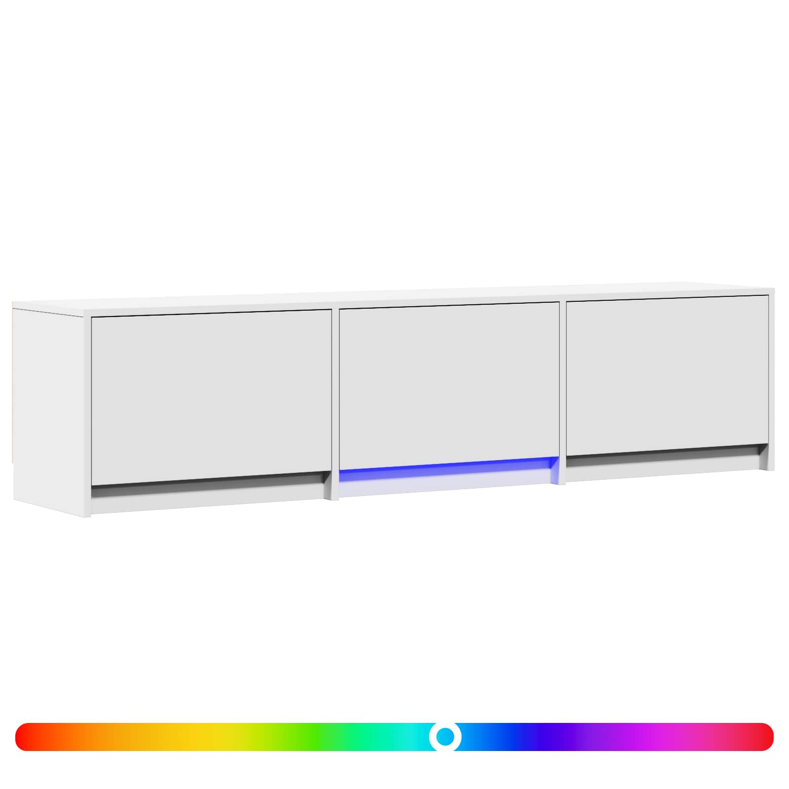 TV Cabinet with LED 165 x 34 x 40 cm Weiß Holzwerkstoff