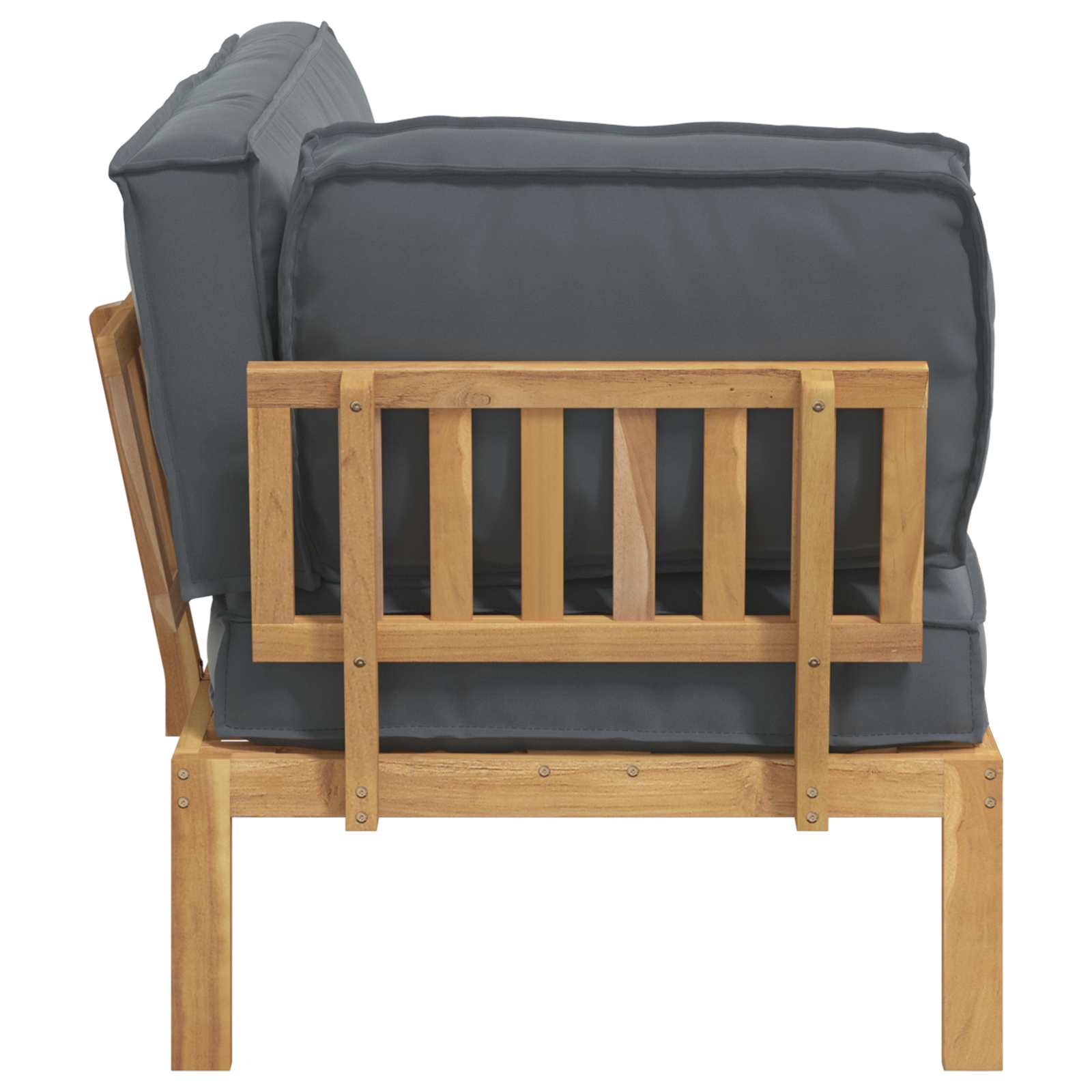 Sofa Set Uni Anthrazit 133 x 92 x 69 cm Massivholz Akazie