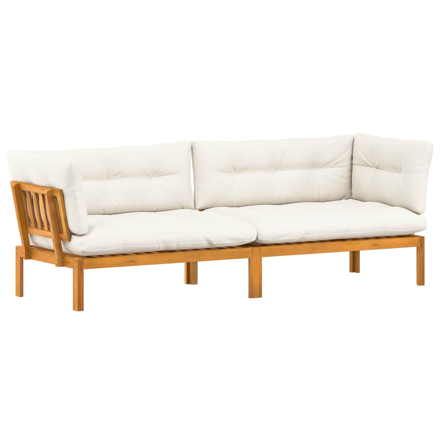 Garten Pallet Sofa Einheiten 2 Stück Natürlich und Cremweiß