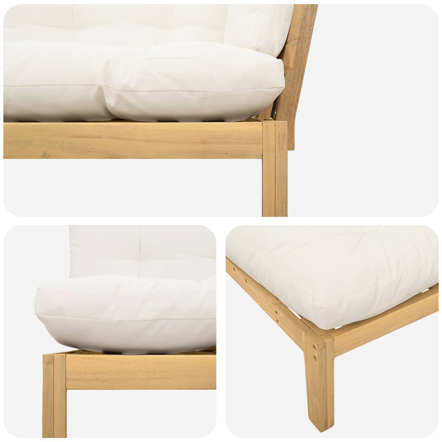 Garten Pallet Sofa Einheiten 2 Stück Hellbraun und Cremeweiß
