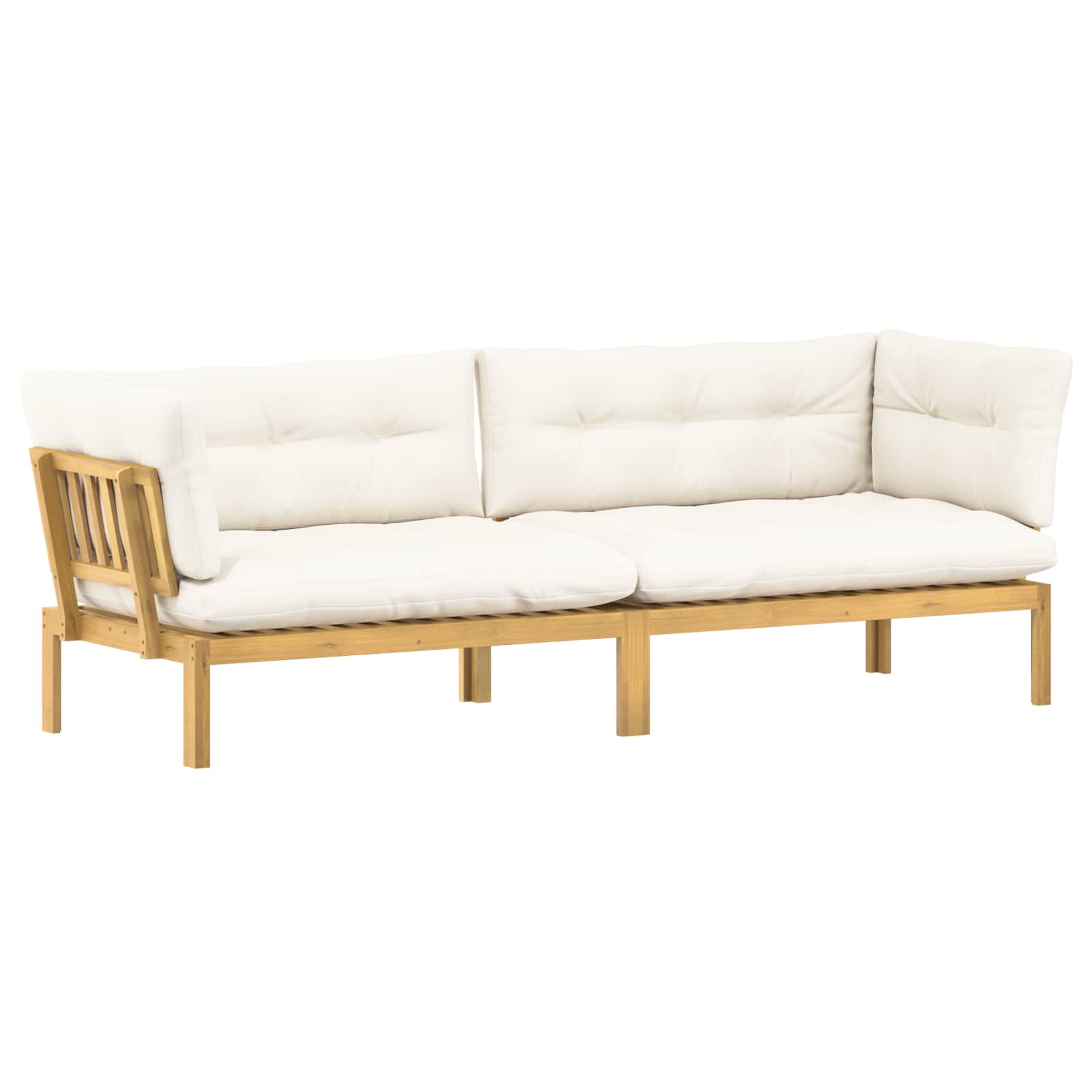 Garten Pallet Sofa Einheiten 2 Stück Hellbraun und Cremeweiß