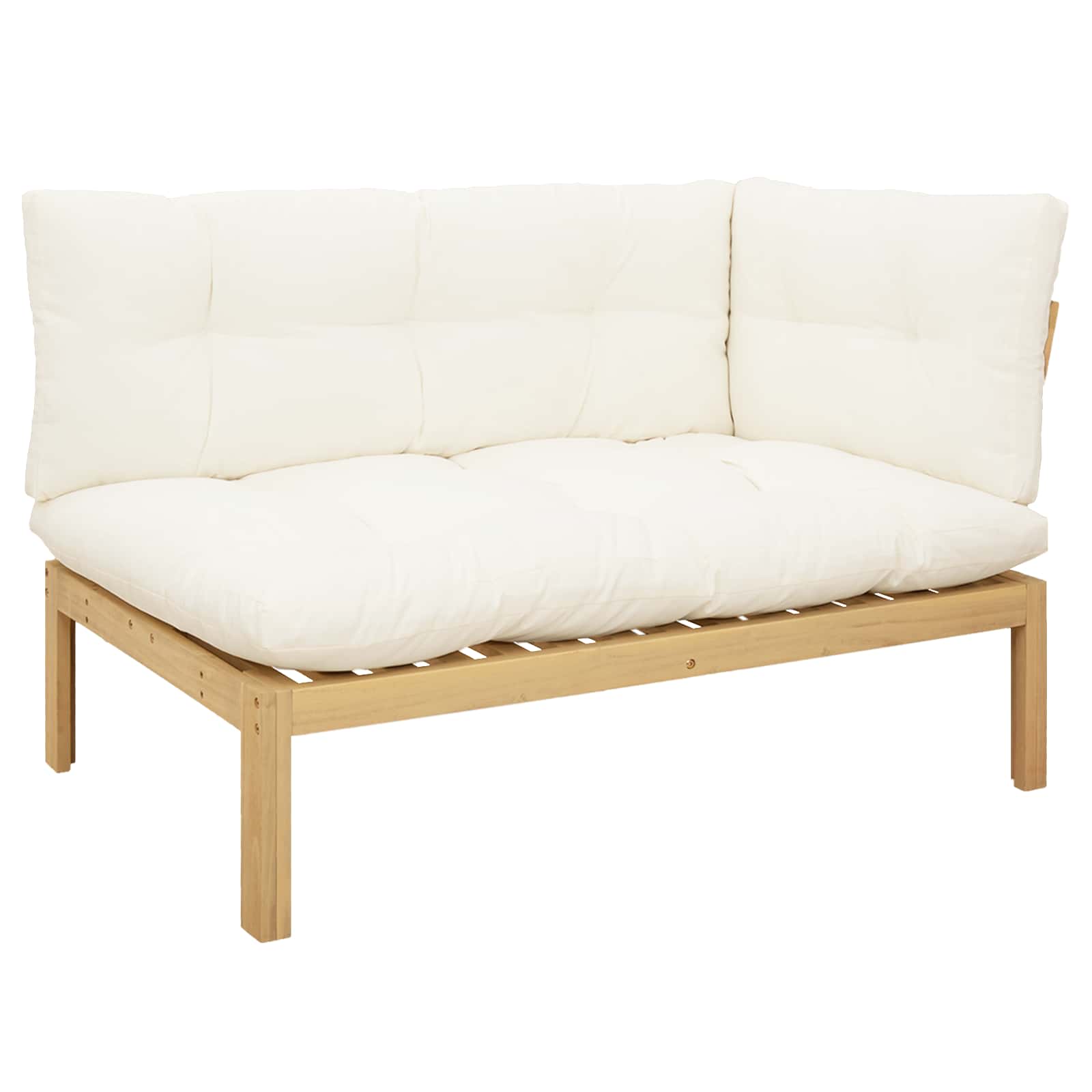 Garten Pallet Sofa Einheiten 2 Stück Hellbraun und Cremeweiß