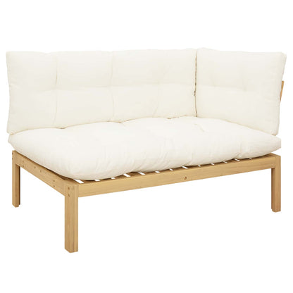 Garten Pallet Sofa Einheiten 2 Stück Hellbraun und Cremeweiß