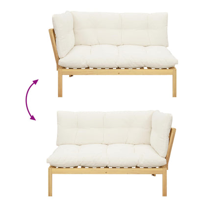 Garten Pallet Sofa Einheiten 2 Stück Hellbraun und Cremeweiß