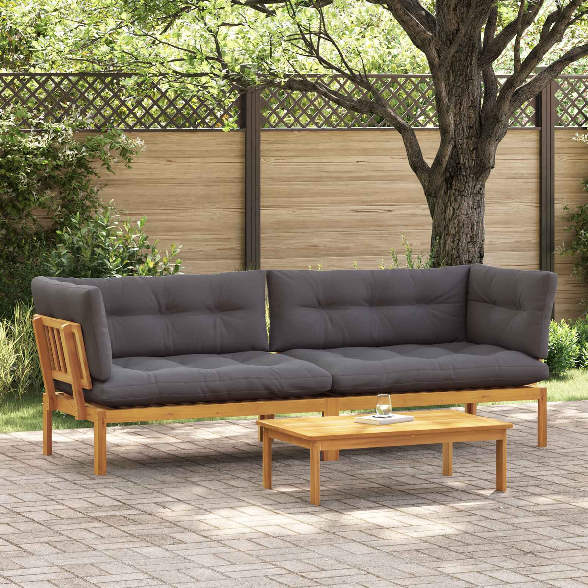 Garten Pallet Sofa Einheiten 2 stk. Massivholz Akazie