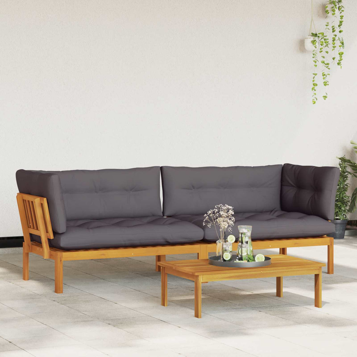 Garten Pallet Sofa Einheiten 2 stk. Massivholz Akazie