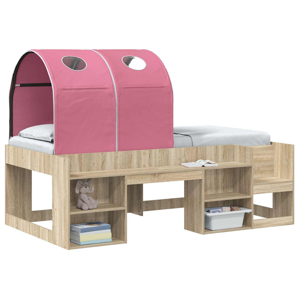 Bett-Tunnel für Kinder-Hochbetten 2 stk. Rosa Polyester